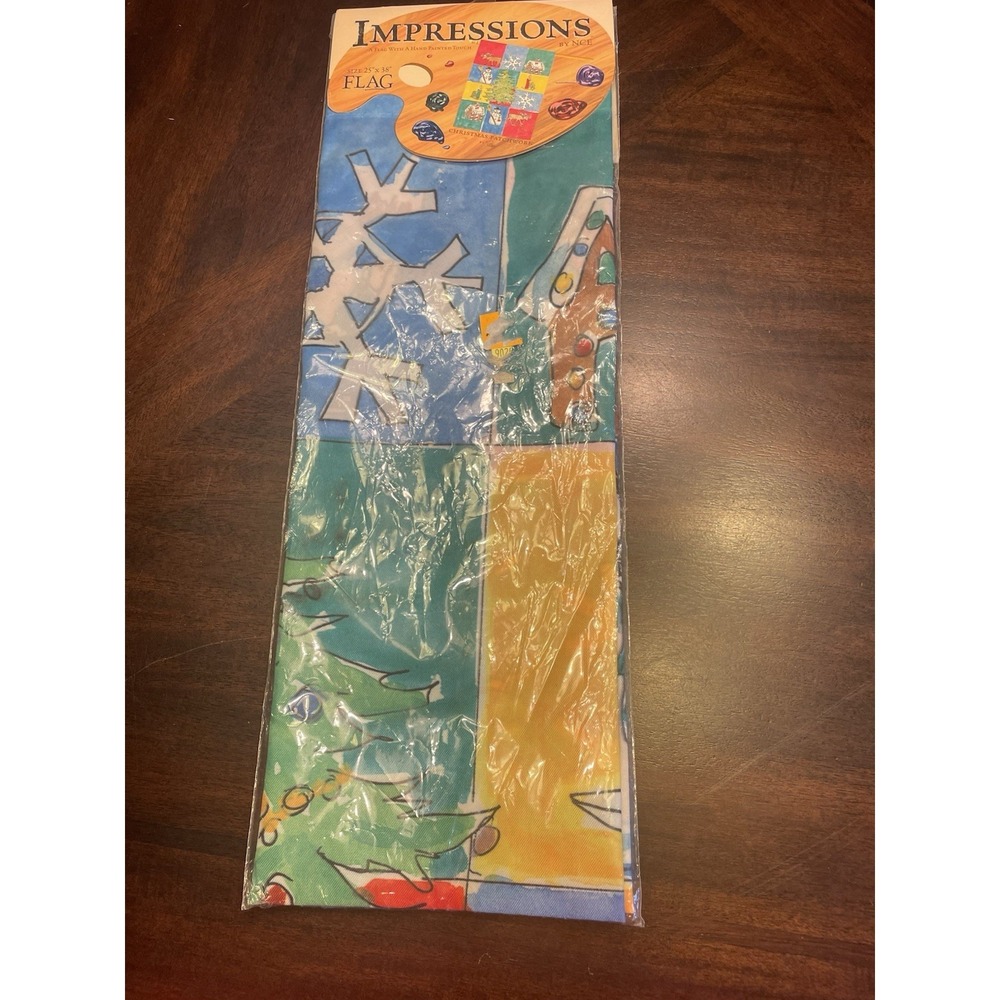 Impressions Christmas Patchwork 25x38 Flag New Outdoor Garden